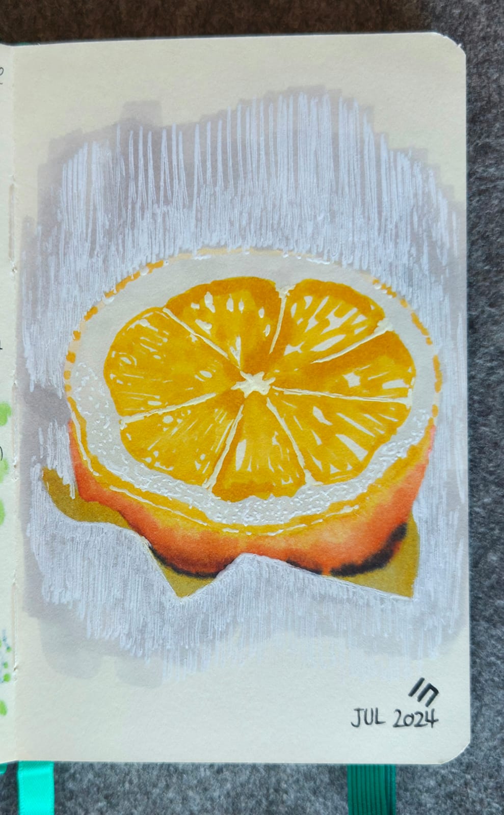 Half a lemon with abstract white backdrop